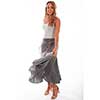 Cantina Collection Ladies Acid Wash Skirt w/Beaded Belt - Charcoal