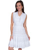 Cantina Collection Ladies Sleeveless Crochet Sundress - White