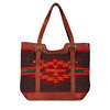 Scully Ladies' Woven Handbag W/Leather Back - Multi