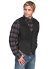 Scully Men's Boar Suede/Satin Back Vest - Black