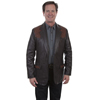Scully Men's Italian Lamb Western Blazer - Brown w/Cigar Ostrich Trim