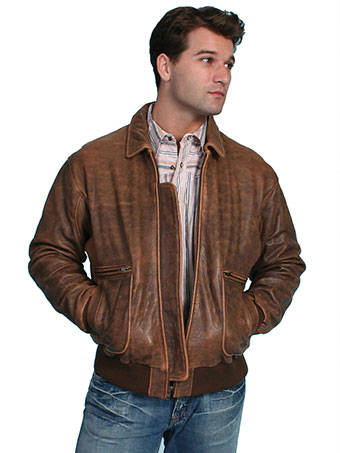 Scully Men's Aerosquadron Collection Leather Bomber Jacket