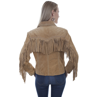 Scully Ladies Suede Fringe Jacket - Old Rust #2