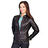 Scully Ladies Laced Sleeve Leather Jacket - Black