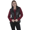 Scully Ladies Ribbed Leather Vest - Black