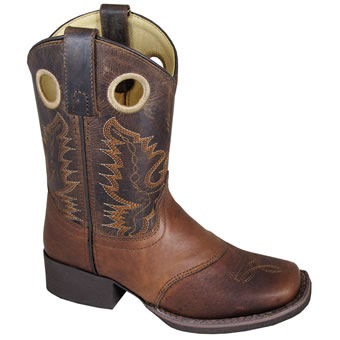 Smoky Mountain Children's Luke Western Boots - Brown Embossed