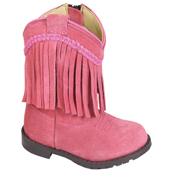 Smoky Mountain Toddler's Hopalong Western Boots w/Fringe - Pink Suede