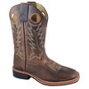 Smoky Mountain Youth's Jesse Square Toe Boot - Brown Waxed Distressed