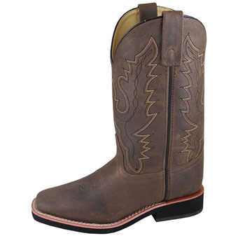 Smoky Mountain Women's Pueblo Leather Western Boot - Dark Crazy Horse
