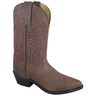 Smoky Mountain Women's Taos Leather Western Boot - Dark Crazy Horse